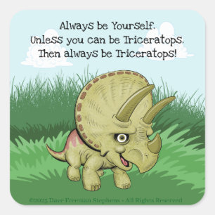 Cute Triceratops Square Sticker