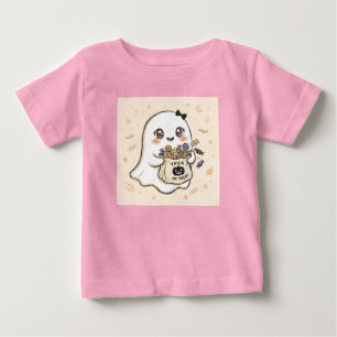 Cute Trick-or-Treat Ghost Baby T-Shirt