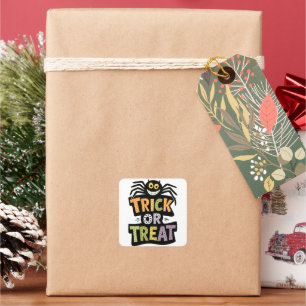 Cute Trick or Treat Halloween Square Sticker