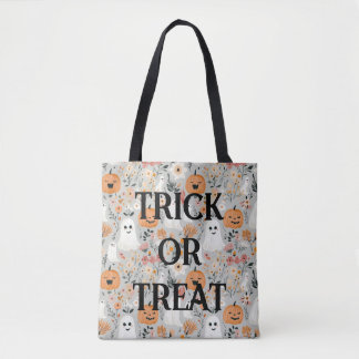 Cute Trick or Treat Halloween Tote Bag