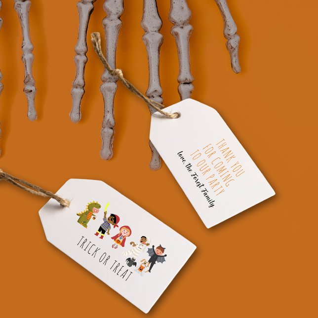 Cute Trick or Treat Kids Halloween Party Gift Tag (Cute Trick or Treat Kids Halloween Party Gift Tags)