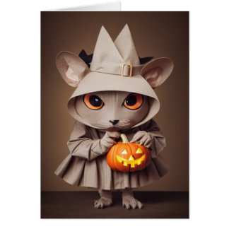 Cute Trick or Treating Costumed Mouse Halloween