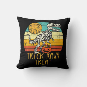 Cute Trick Rawr Treat Skeleton Trex Toddler Boys H Cushion