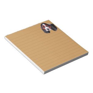 Cute Tricolor Basset Hound Puppy Notepad