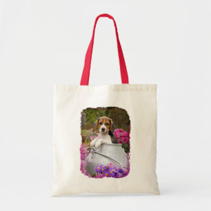 Cute Tricolor Beagle Dog Puppy Milk Churn - cotton Tote Bag