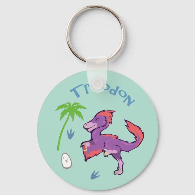 Cute Troodon Key Ring (Front)