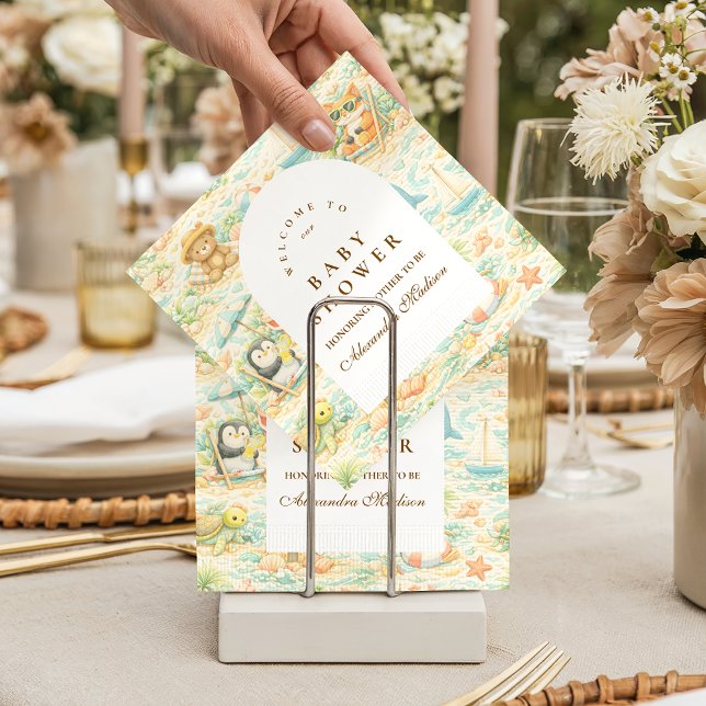 Cute Tropical Animal Party Baby Shower Napkin (Creator Uploaded)