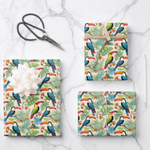Cute Tropical beach bird tile pattern Wrapping Paper Sheet