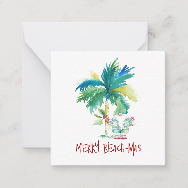 Cute Tropical Beach Christmas Card (Front)