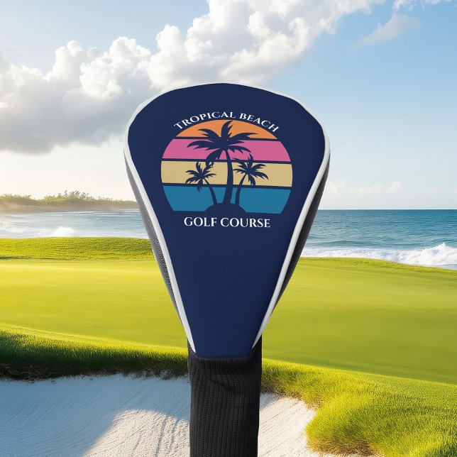 Cute Tropical Beach Palm Tree Custom Beach House Golf Head Cover (Creator Uploaded)