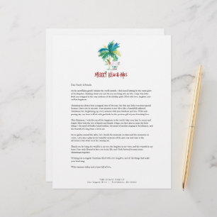 Cute Tropical Christmas Letterhead Template