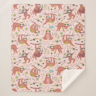 Cute Tropical Christmas Sherpa Blanket