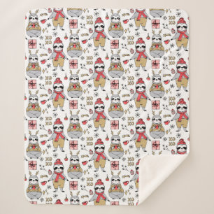 Cute Tropical Christmas Sherpa Blanket