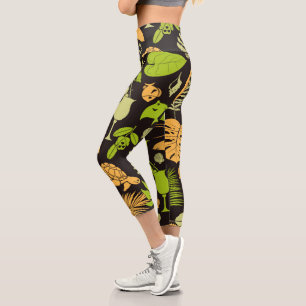Cute Tropical Elements Capri Leggings