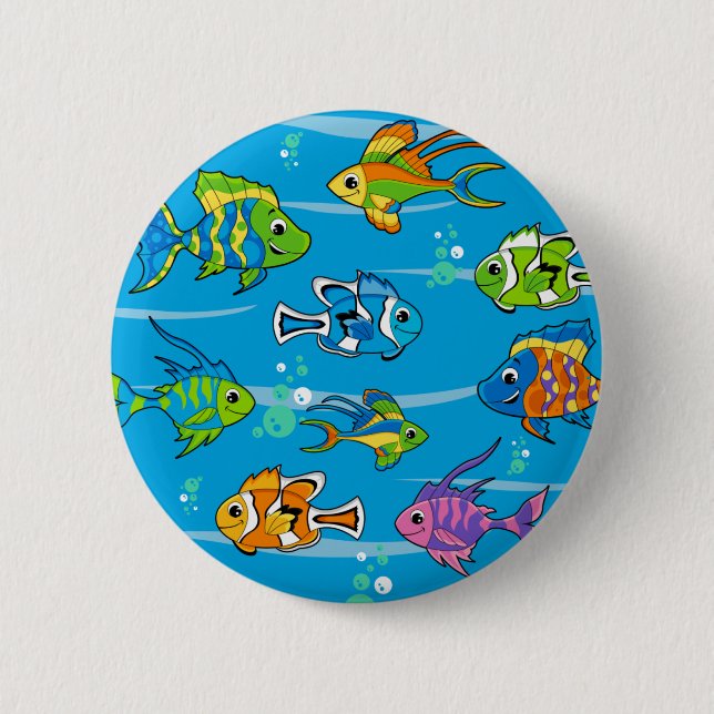 Cute Tropical Fish Button (Front)