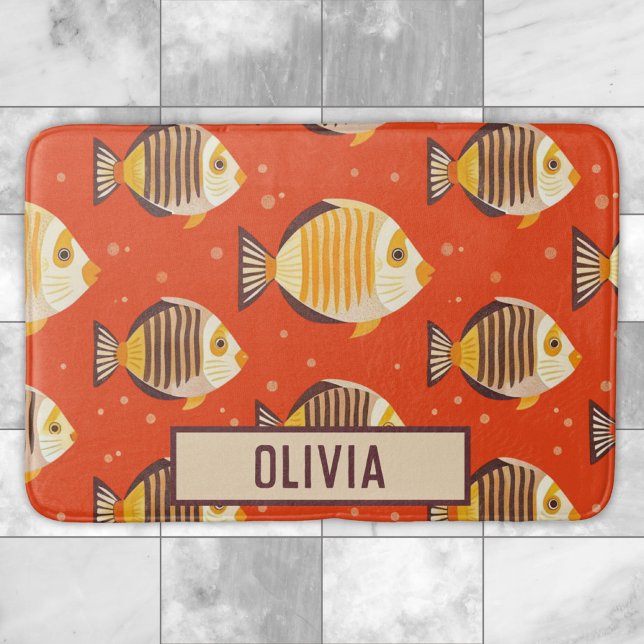 Cute Tropical Fish Pattern  Bath Mat (Creator Uploaded)