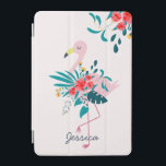 Cute Tropical Floral Flamingo Personalised iPad Mini Cover<br><div class="desc">Pretty floral flamingo personalised case.</div>