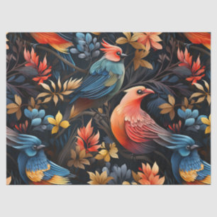 Cute Tropical Floral Jungle Birds Decoupage  Tissue Paper