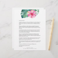 Cute Tropical Floral Letterhead Template