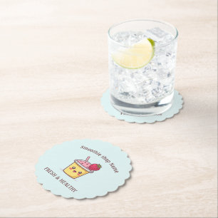 Cute Tropical Fruit Smoothies Fruit Kitchen shop Paper Coaster