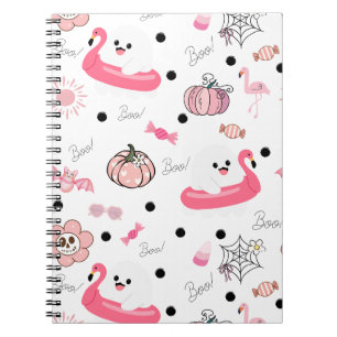 Cute Tropical Halloween Journal – Ghost Flamingo