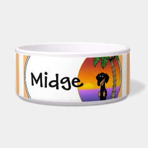 Cute Tropical Island Beach Dachshund (black & tan)