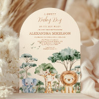 Cute Tropical Jungle Safari Animals Baby Shower