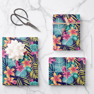 Cute Tropical jungle tiled floral Wrapping Paper Sheet