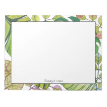 Cute Tropical Leaves In Watercolor Notepad