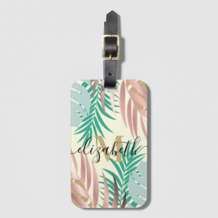 Cute Tropical Leaves Luggage Tag