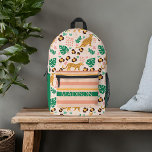 Cute Tropical Leopards Custom Name Printed Backpack<br><div class="desc">This cute backpack can be customised in any way you like!</div>