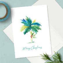 Cute Tropical Palm Tree Christmas Greeting Card