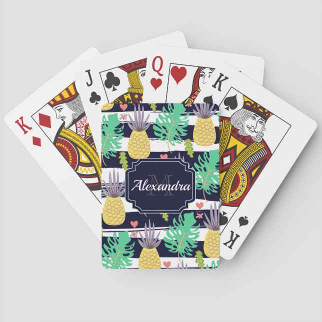 Cute Tropical Pattern Playing Cards (Back)