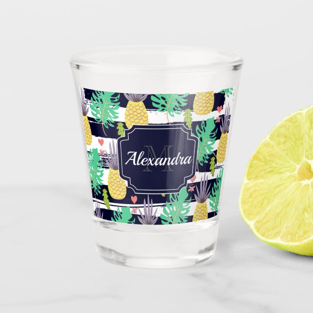 Cute Tropical Pattern Shot Glass (Front)