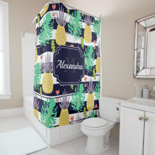 Cute Tropical Pattern Shower Curtain