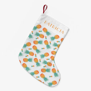 Cute Tropical Pineapple Fruit Small Christmas Stocking