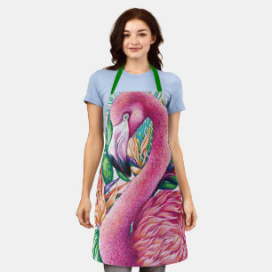 Cute Tropical Pink Flamingo Apron