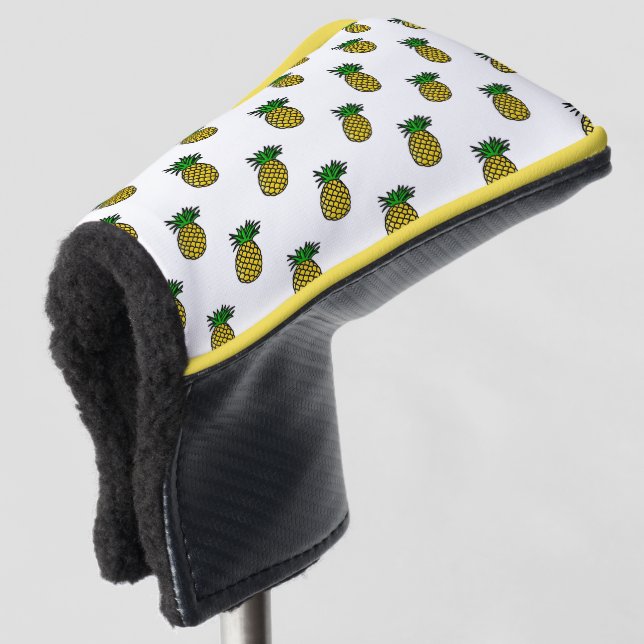 Cute Tropical Summer Fruits Pineapples Pattern Golf Head Cover (3/4 Front)