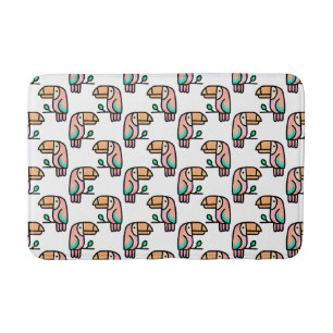 cute tropical toucan bird animal gift for kids bath mat