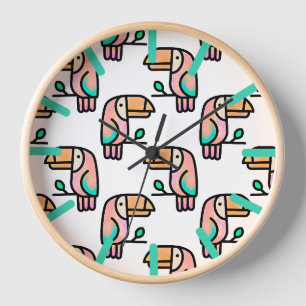 cute tropical toucan bird animal gift for kids clock