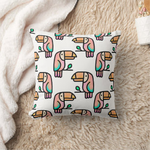 cute tropical toucan bird animal gift for kids cushion