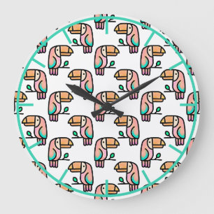 cute tropical toucan bird animal gift for kids large clock