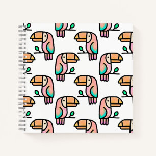 cute tropical toucan bird animal gift for kids notebook