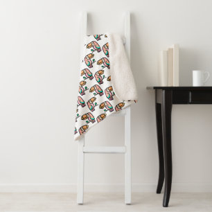 cute tropical toucan bird animal gift for kids sherpa blanket