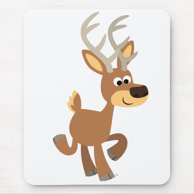 Cute Trotting Cartoon Deer Mousepad (Front)
