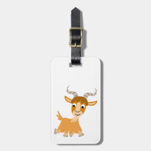 Cute Trotting Cartoon Goat Luggage Tag