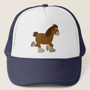 Cute Trotting Cartoon Shire Horse Hat