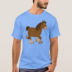 Cute Trotting Cartoon Shire Horse T-Shirt
