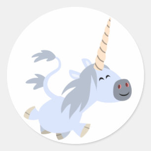 Cute Trotting Cartoon Unicorn Sticker