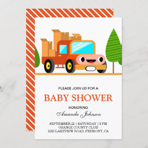 Cute Truck Baby Shower Invitation